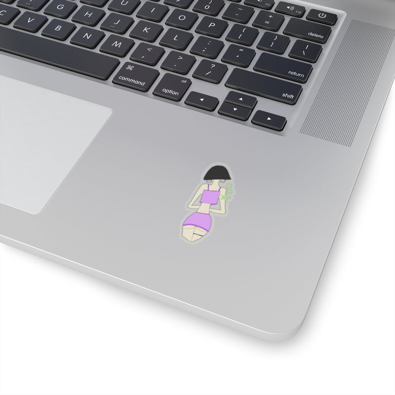 Sexy Girl In Purple Kiss-Cut Stickers