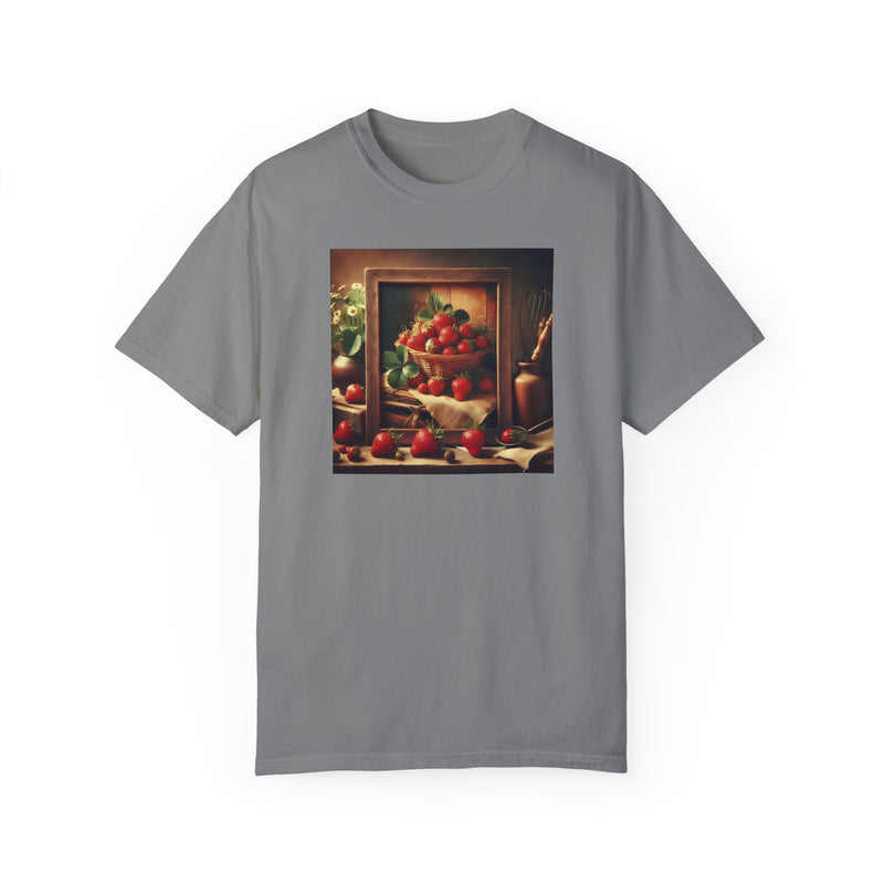 Strawberries Framed Unisex Garment-Dyed T-shirt