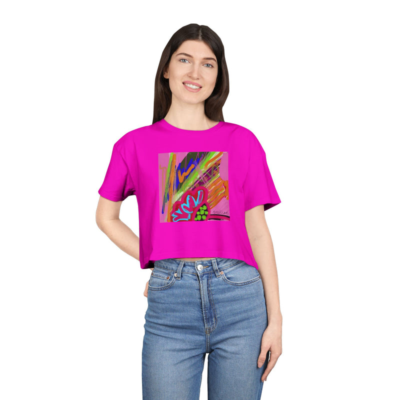 Abstract Art Frenzy Women's Crop Tee