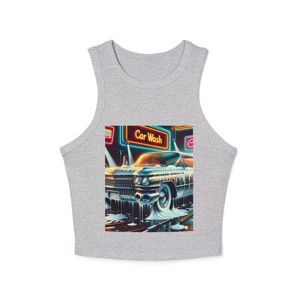 Cadillac At The Carwash Women's Micro Rib Racer Tank Top