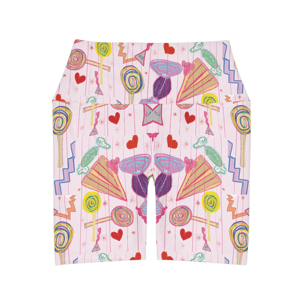 Sweet Treats High Waisted Yoga Shorts (AOP)