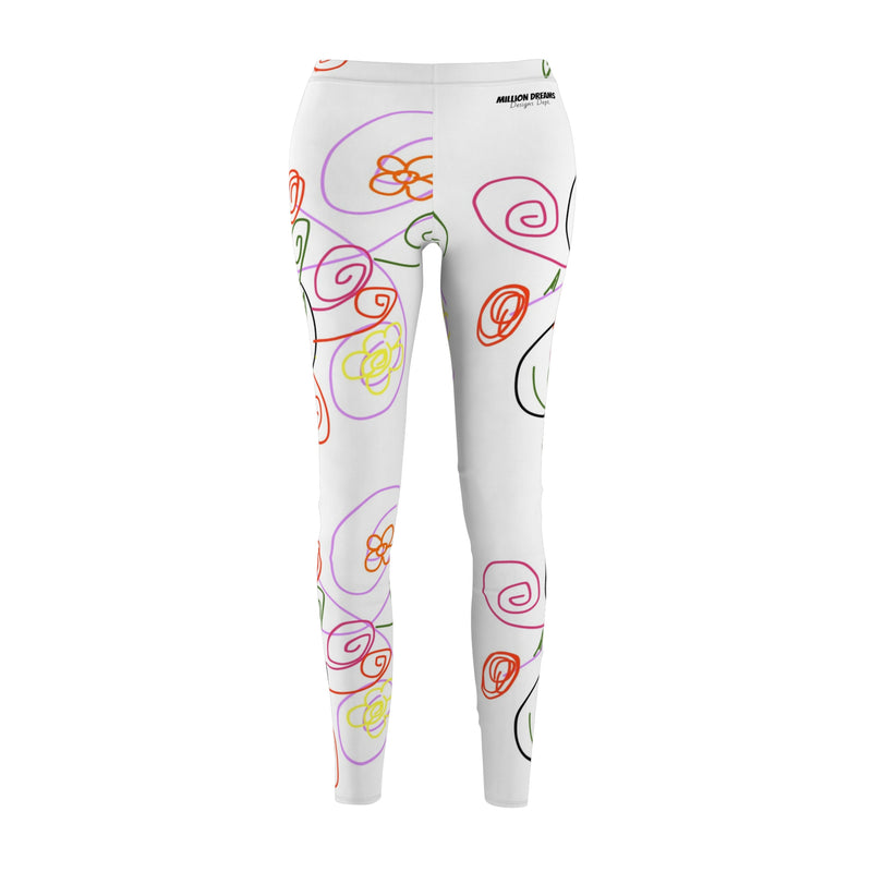 Floral Lines  Women's Cut & Sew Casual Leggings (AOP)