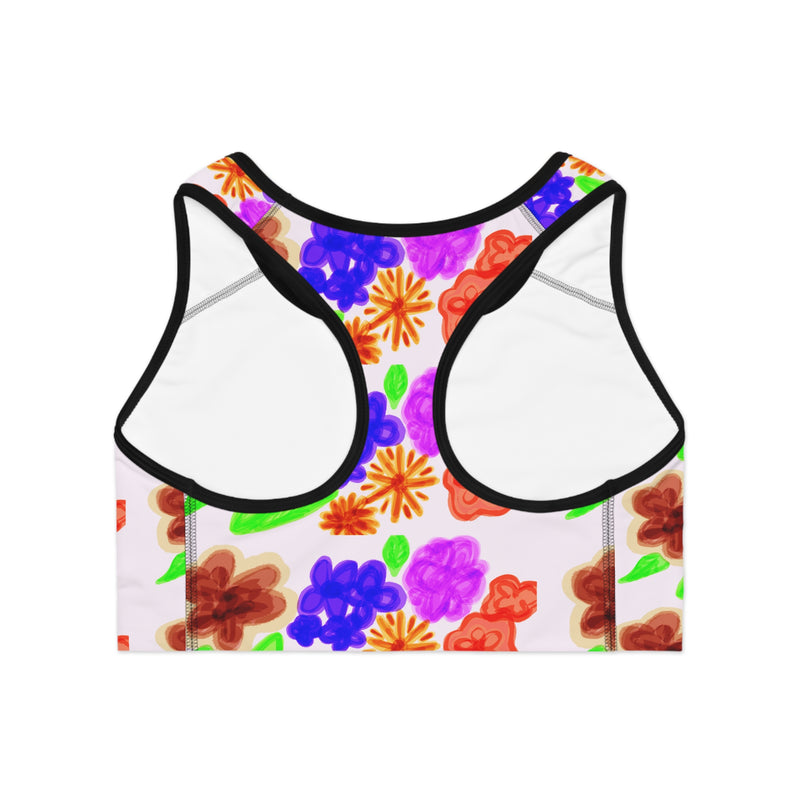 Floral Bold Pattern Sports Bra (AOP)