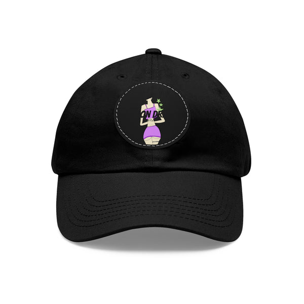 Sexy Girl In Purple Hat with Leather Patch (Round)