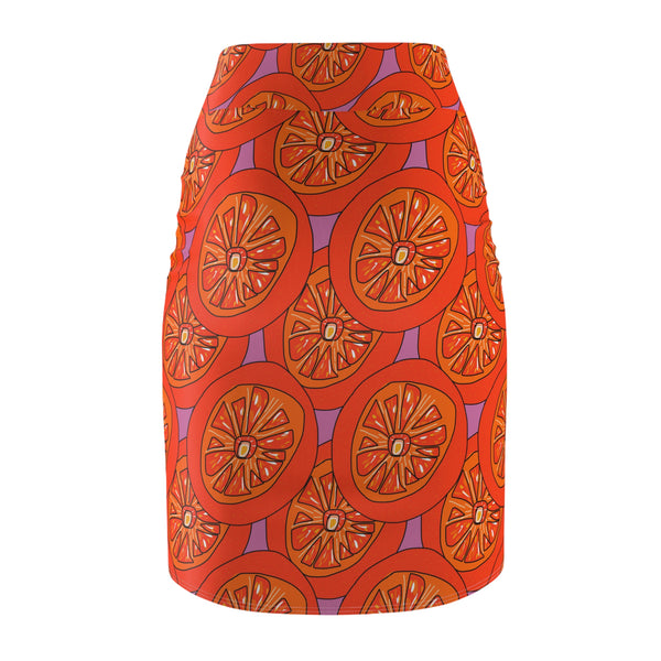 Bold Tangie Orange 2.0Women's Pencil Skirt (AOP)