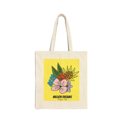 Yellow Flora Cotton Canvas Tote Bag