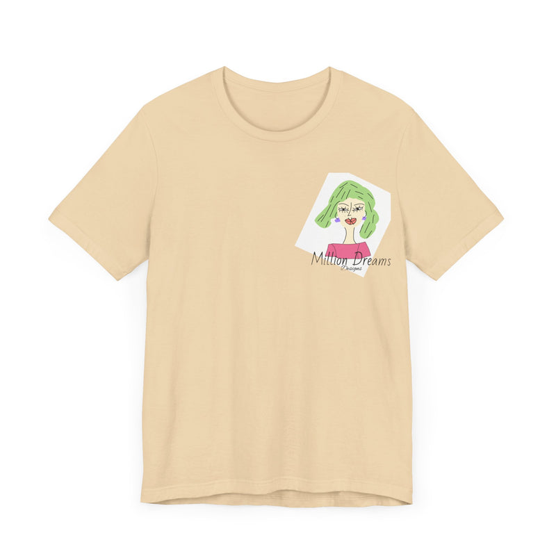 Green Hair Lady Jersey Short Sleeve Tee