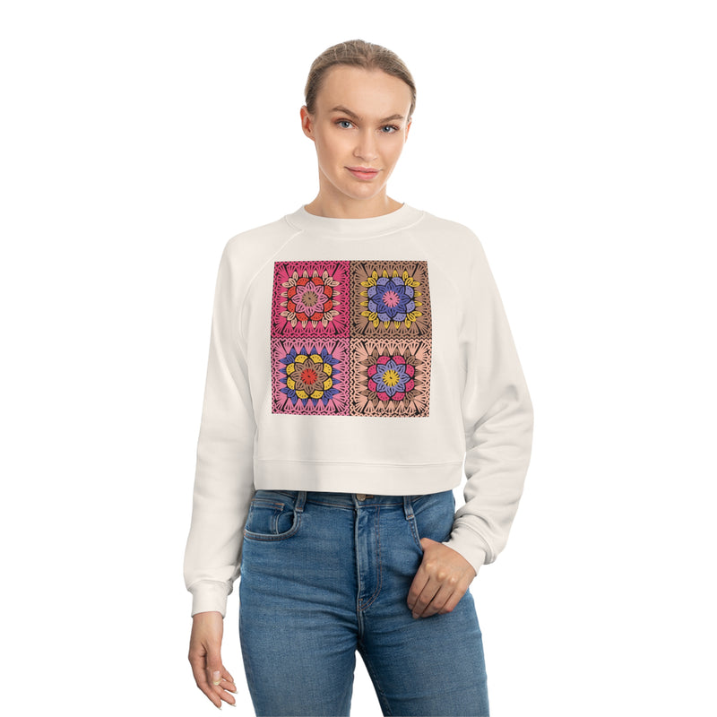 Embroidery Women's Cropped Fleece Pullover