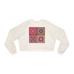 Embroidery Women's Cropped Fleece Pullover