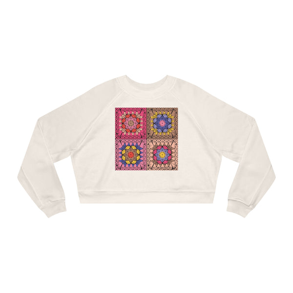 Embroidery Women's Cropped Fleece Pullover