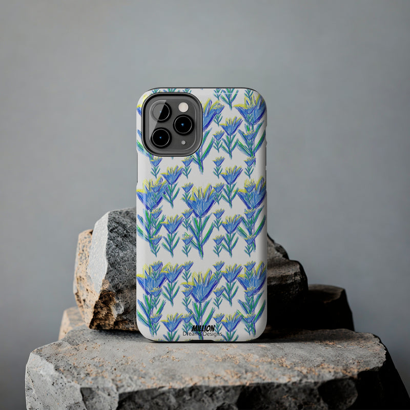 Blue Flower AOP Tough Phone Case