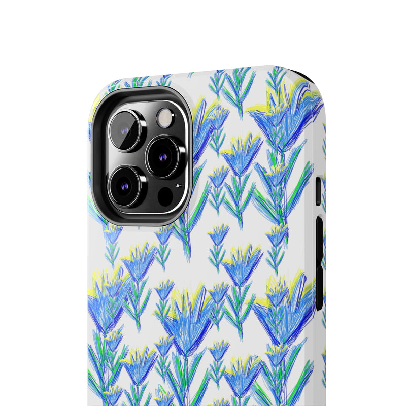 Blue Flower AOP Tough Phone Case