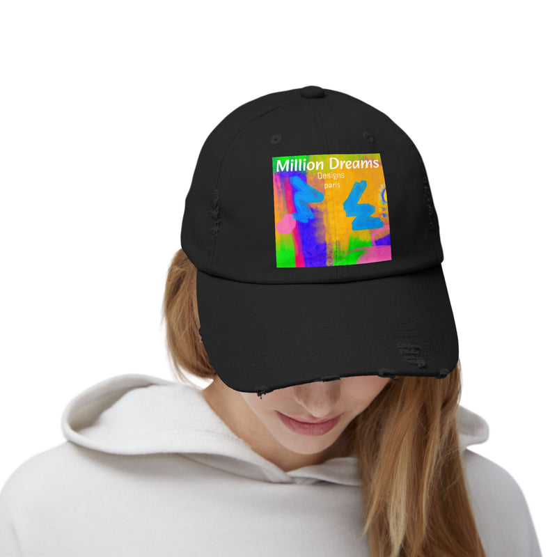 Neon Unisex Distressed Cap