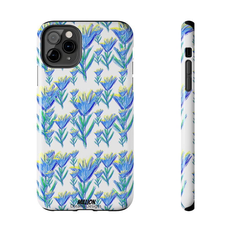 Blue Flower AOP Tough Phone Case