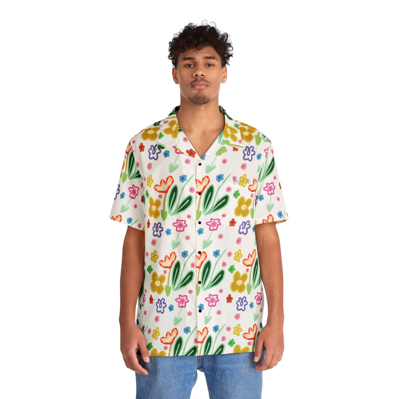 Cute Flower Print Men"s Hawaiian Shirt (AOP)