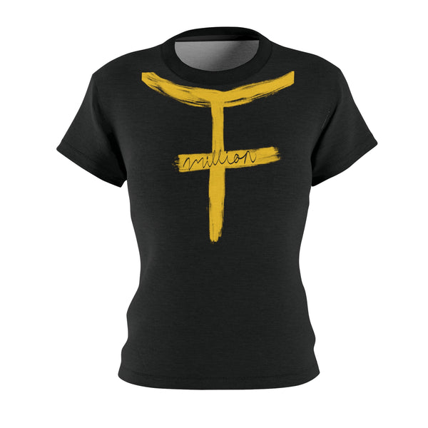 Cross Chain Handrawn Women's Cut & Sew Tee (AOP)