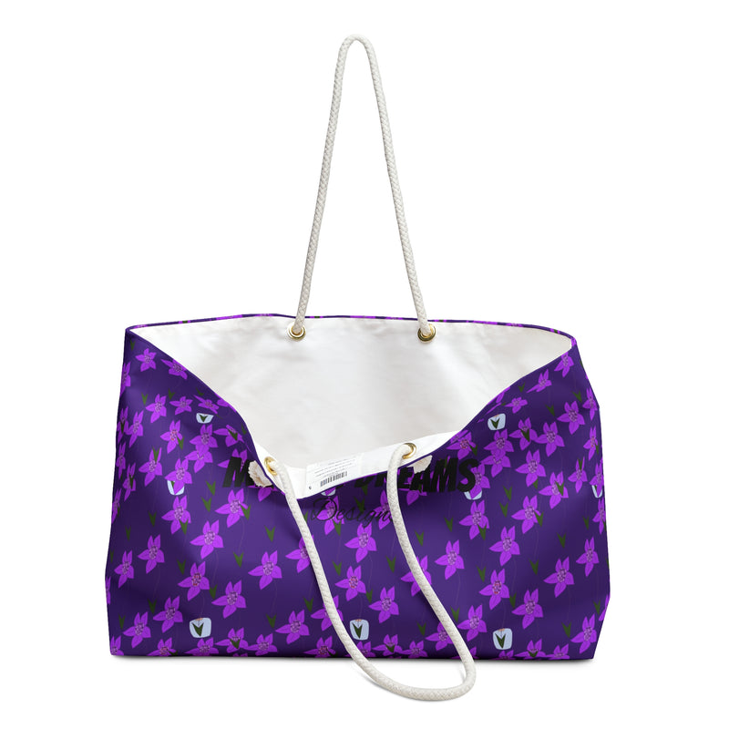 Purple Flower in vase Weekender Bag