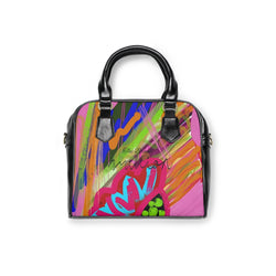 Abstract Frenzy Print Shoulder Handbag