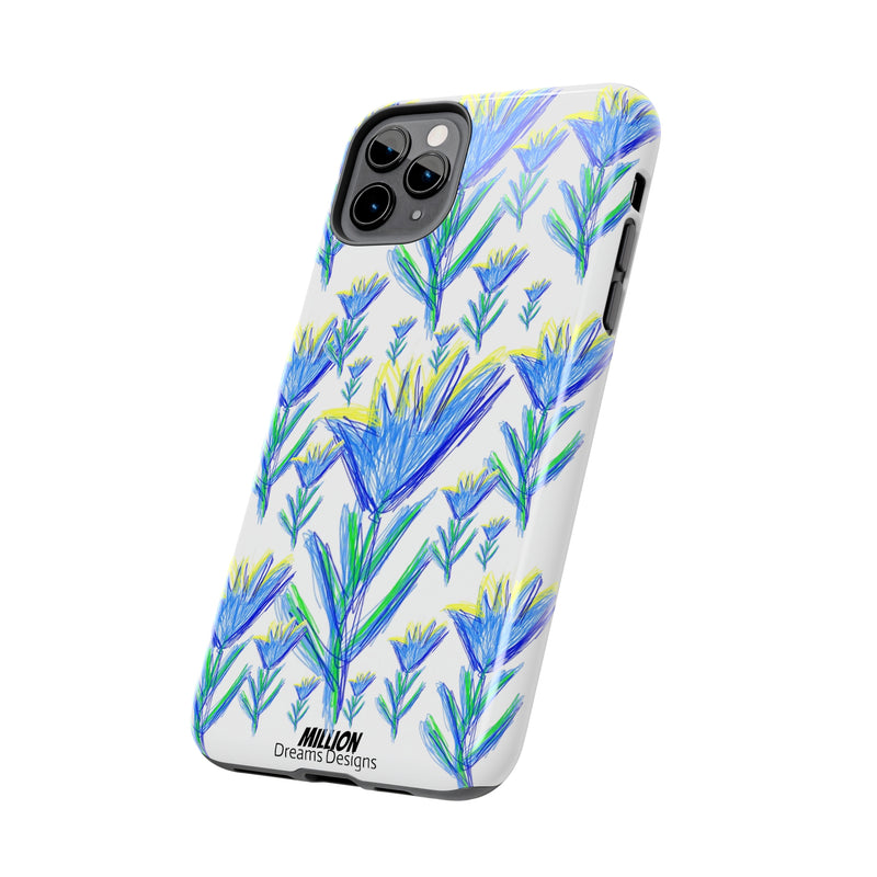 Blue Flower AOP Tough Phone Case