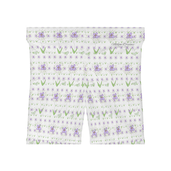 Lavender Flowers Women's Biker Shorts (AOP)