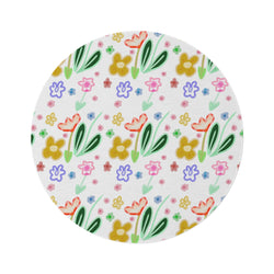 Cute Flower Pattern Round Rug