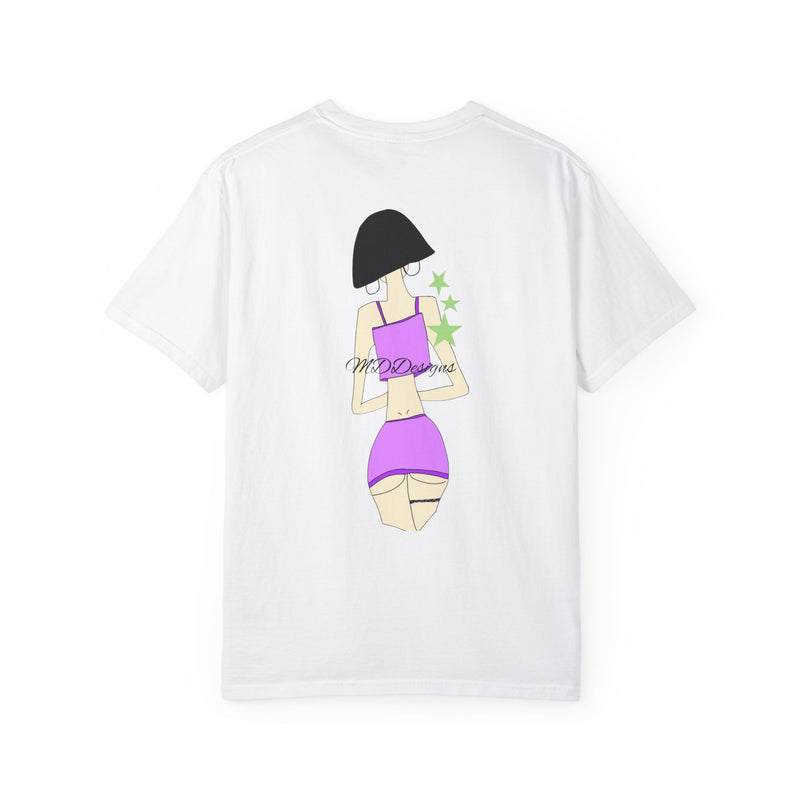 Sexy Girl in Purple Unisex Garment-Dyed T-shirt