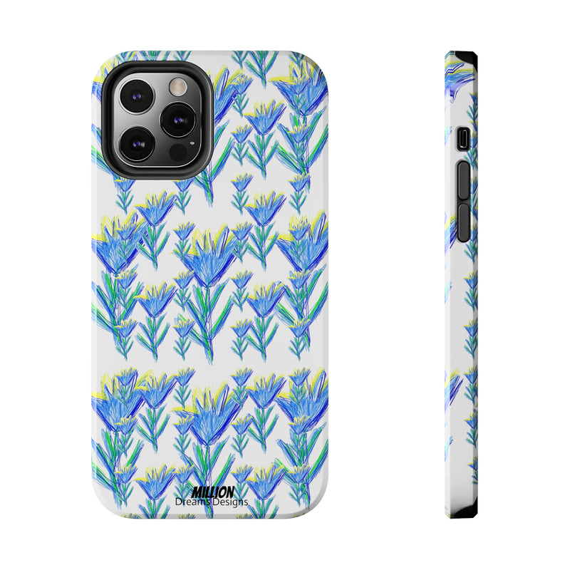 Blue Flower AOP Tough Phone Case