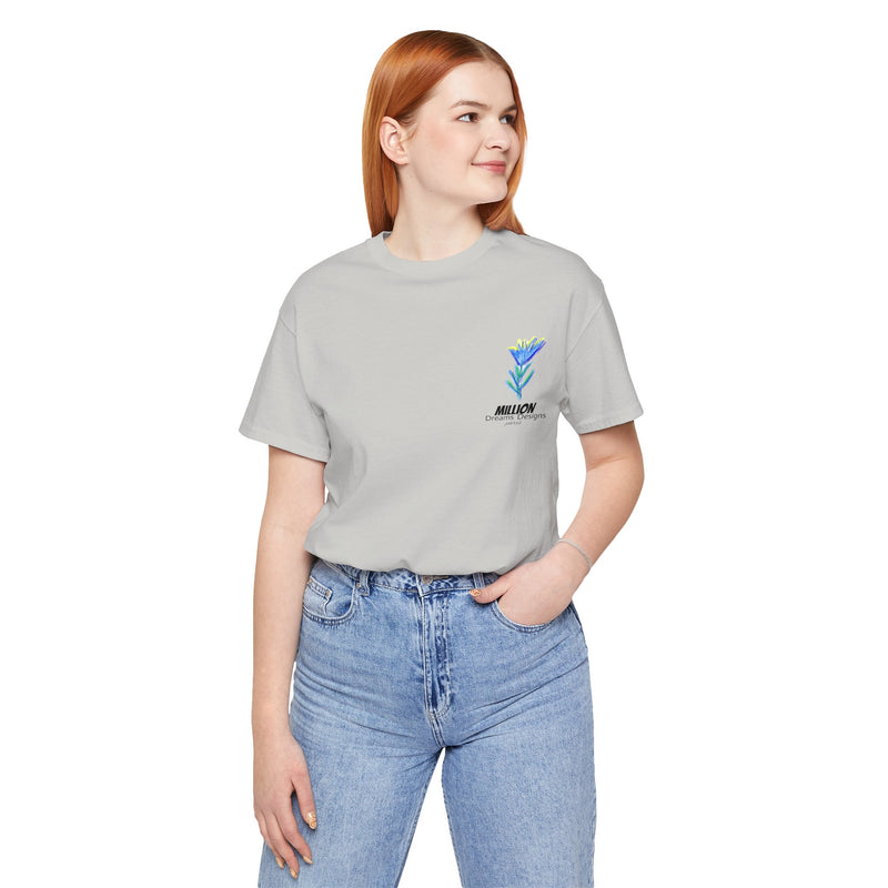 Blue Flower Unisex Jersey Short Sleeve Tee