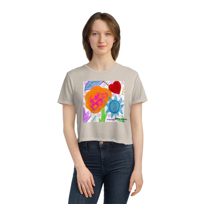 Paint Garden Women's Flowy Cropped Tee