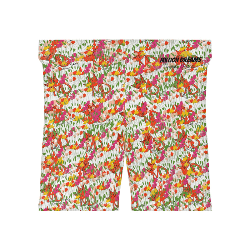 Freestyle Flowers & MDD Logo Women's Biker Shorts (AOP)