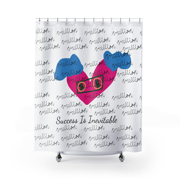 Success Is Inevitable Heart Graphic Shower Curtain