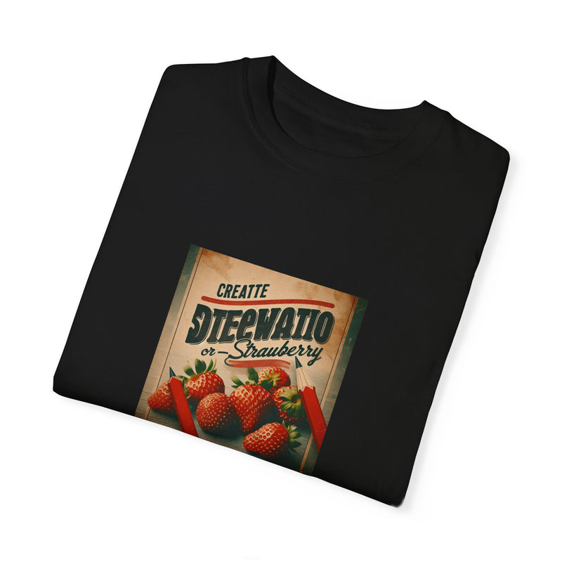 Strawberry Design Unisex Garment-Dyed T-shirt