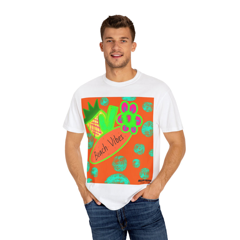 Neon Beach Vibes Unisex Garment-Dyed T-shirt