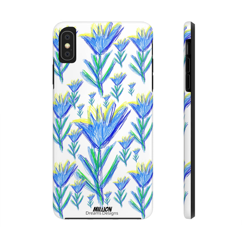 Blue Flower AOP Tough Phone Case