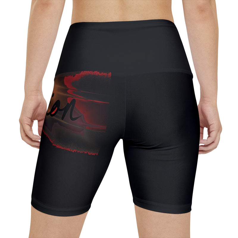 Fiery Million Print Women's Workout Shorts (AOP)