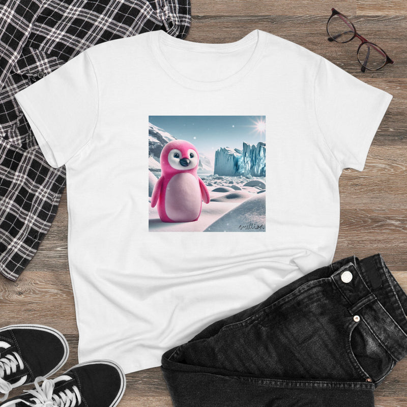 Pink Penguin Women's Midweight Cotton Tee