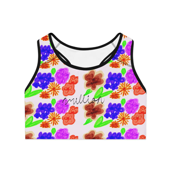 Floral Bold Pattern Sports Bra (AOP)