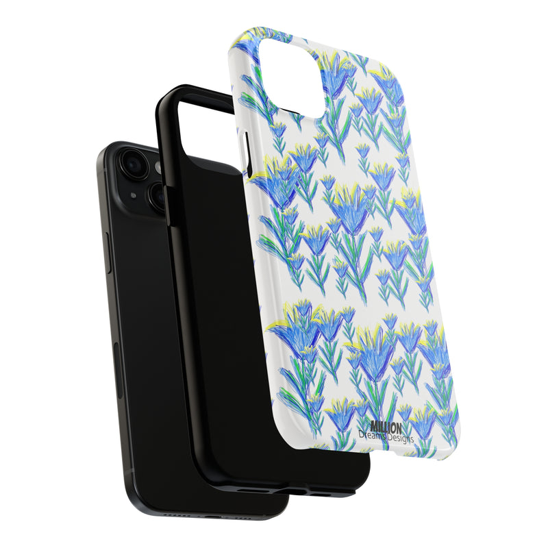 Blue Flower AOP Tough Phone Case