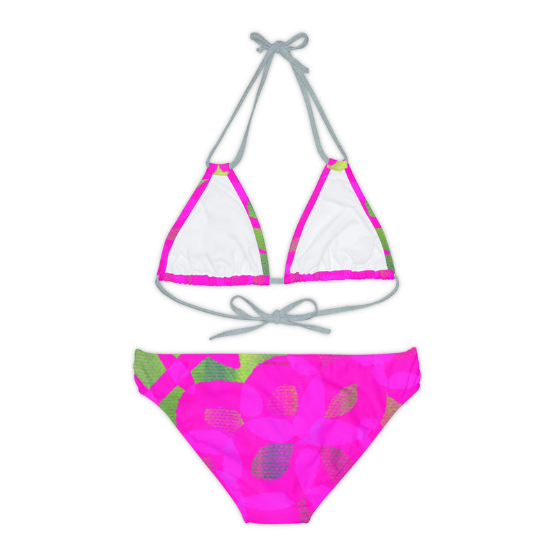 Sketch & Pink Design Strappy Bikini Set (AOP)