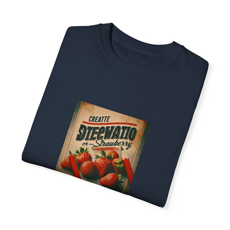 Strawberry Design Unisex Garment-Dyed T-shirt