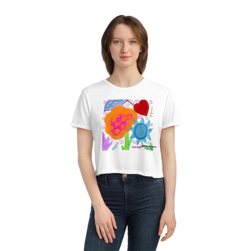 Paint Garden Women's Flowy Cropped Tee