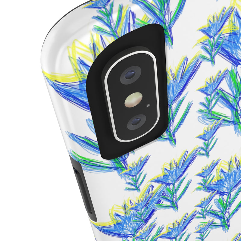 Blue Flower AOP Tough Phone Case