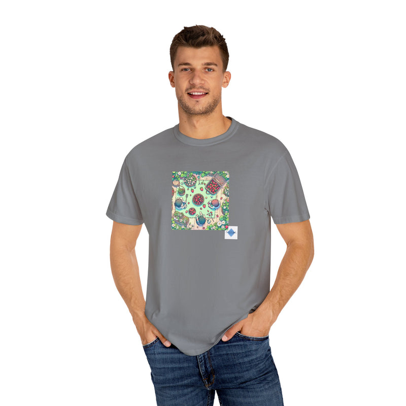 Strawberry Garden Unisex Garment-Dyed T-shirt