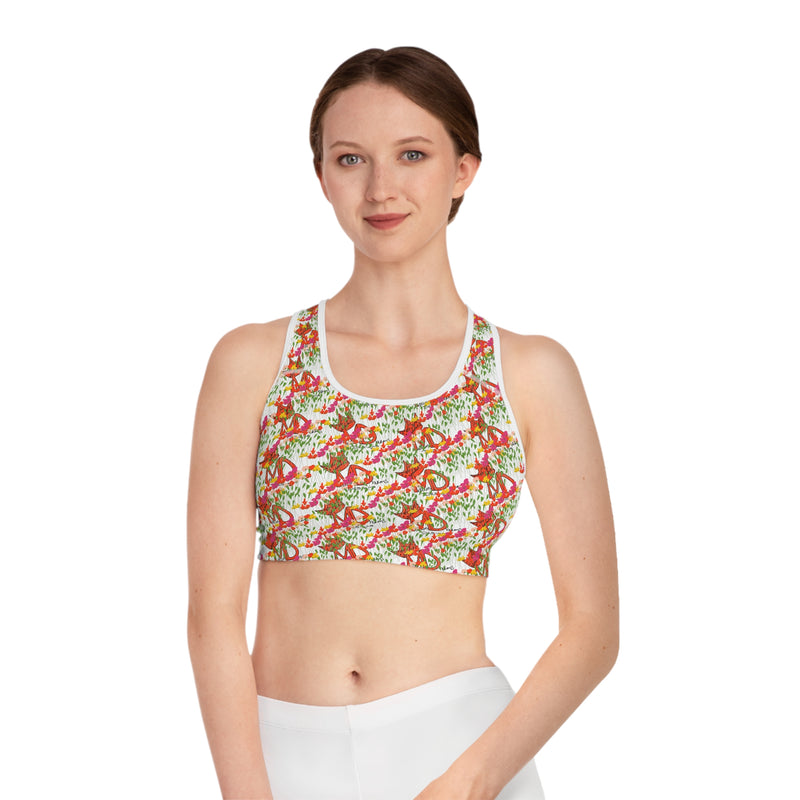 Freestyle flowers & logo Sports Bra (AOP)