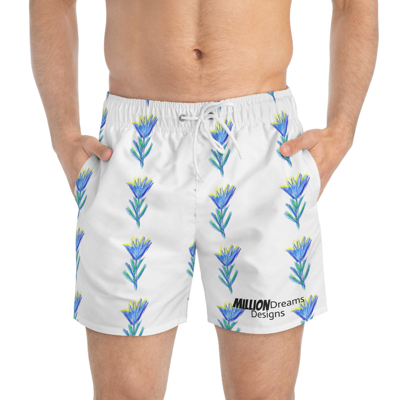 Blue Flower Swim Trunks (AOP)