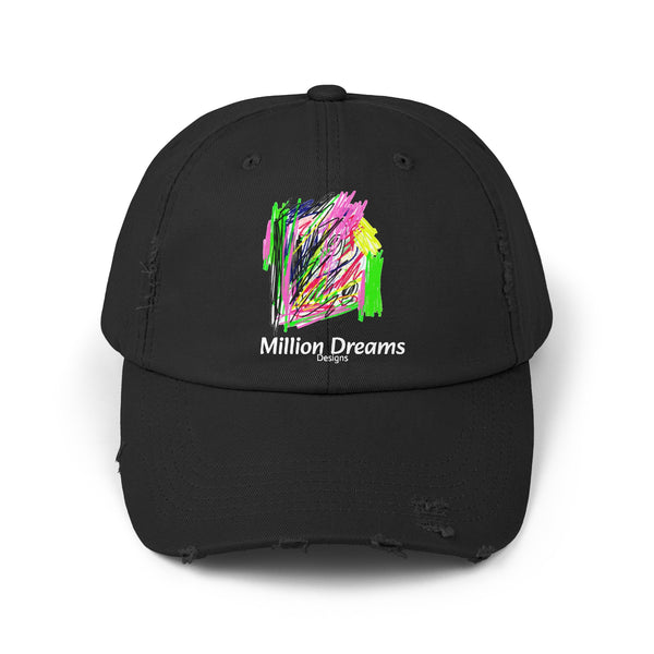 Scribble Art Unisex Distressed Cap