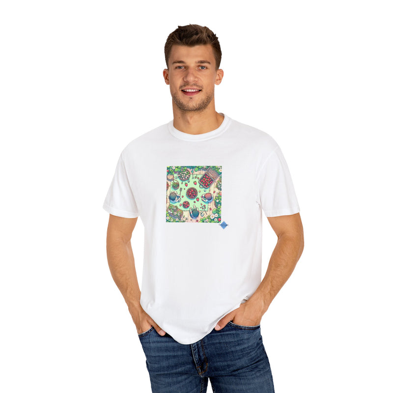 Strawberry Garden Unisex Garment-Dyed T-shirt