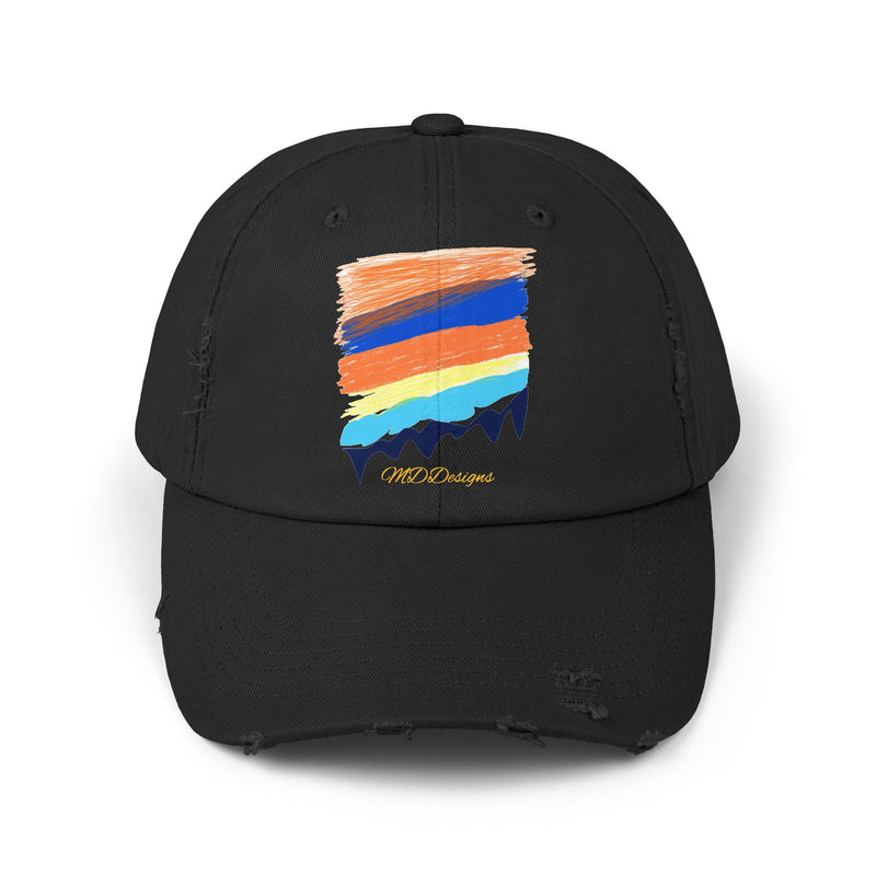 Color Sketch Lines Unisex Distressed Cap