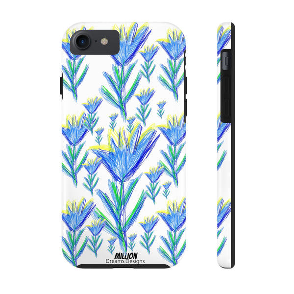 Blue Flower AOP Tough Phone Case