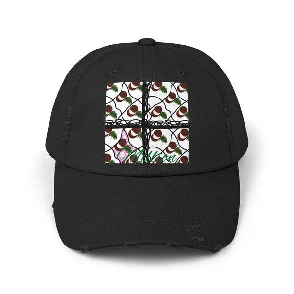 Coconut Pattern Unisex Distressed Cap